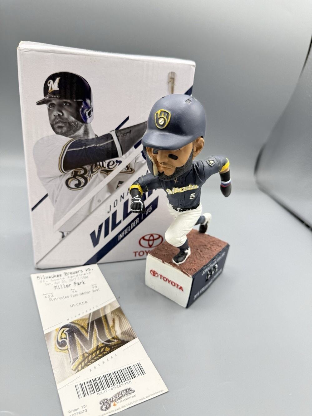 Jonathan Villar Brewers 2017 SGA Bobblehead 62 Stolen Bases Toyota w/ Box